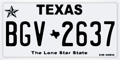 TX license plate BGV2637