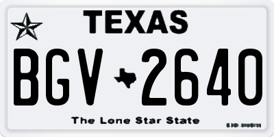 TX license plate BGV2640