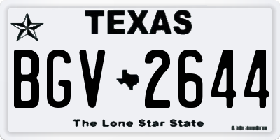 TX license plate BGV2644
