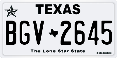 TX license plate BGV2645