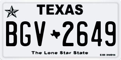 TX license plate BGV2649