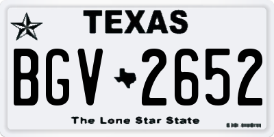 TX license plate BGV2652