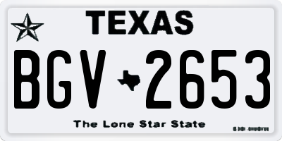 TX license plate BGV2653