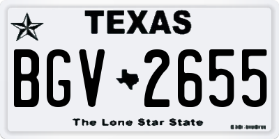 TX license plate BGV2655