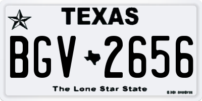 TX license plate BGV2656