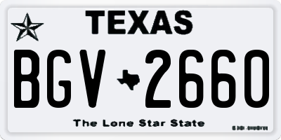 TX license plate BGV2660