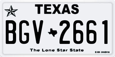 TX license plate BGV2661