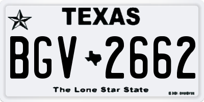 TX license plate BGV2662