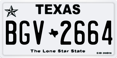 TX license plate BGV2664