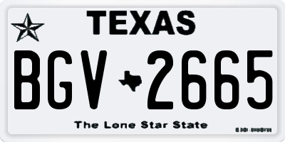 TX license plate BGV2665