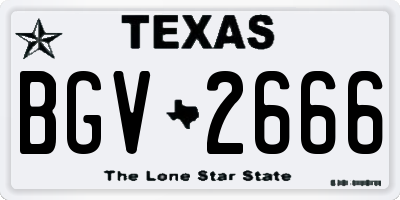 TX license plate BGV2666