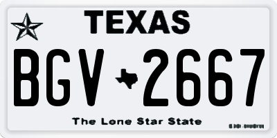 TX license plate BGV2667