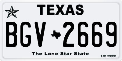 TX license plate BGV2669