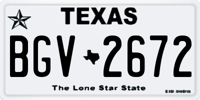 TX license plate BGV2672