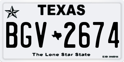 TX license plate BGV2674
