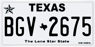 TX license plate BGV2675