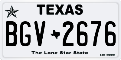 TX license plate BGV2676