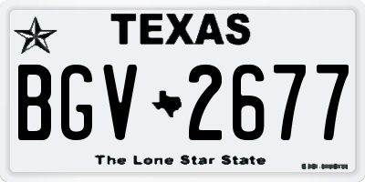 TX license plate BGV2677