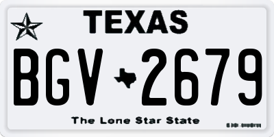 TX license plate BGV2679