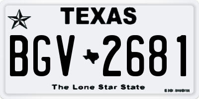 TX license plate BGV2681