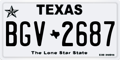 TX license plate BGV2687