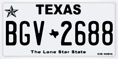 TX license plate BGV2688