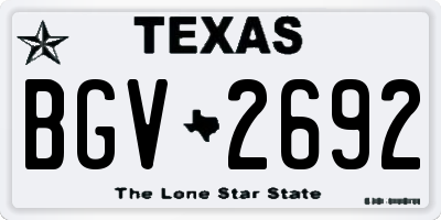 TX license plate BGV2692