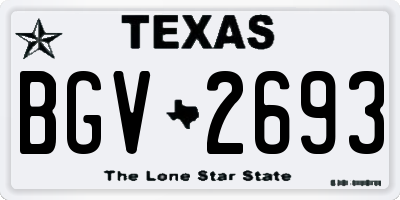 TX license plate BGV2693