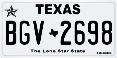 TX license plate BGV2698