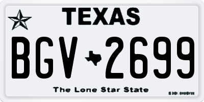 TX license plate BGV2699