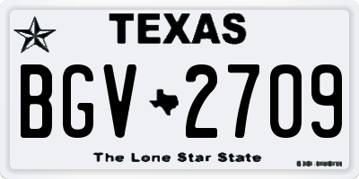 TX license plate BGV2709