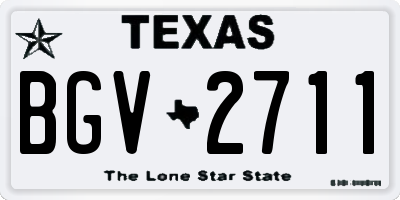 TX license plate BGV2711