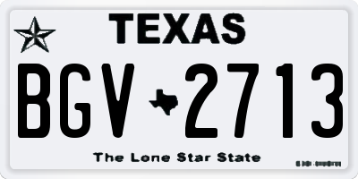 TX license plate BGV2713