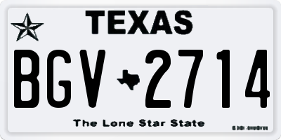 TX license plate BGV2714