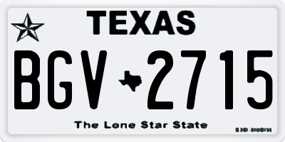 TX license plate BGV2715