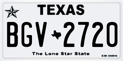 TX license plate BGV2720