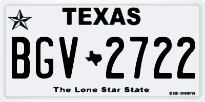 TX license plate BGV2722