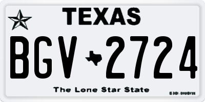 TX license plate BGV2724