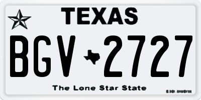 TX license plate BGV2727