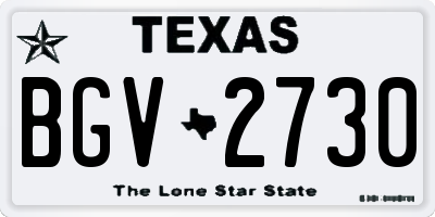 TX license plate BGV2730