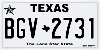 TX license plate BGV2731