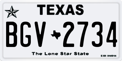 TX license plate BGV2734