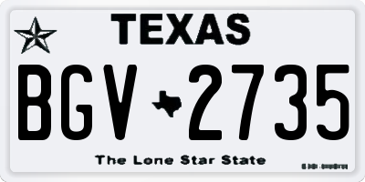 TX license plate BGV2735