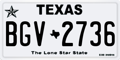 TX license plate BGV2736