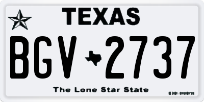 TX license plate BGV2737