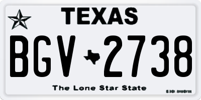 TX license plate BGV2738