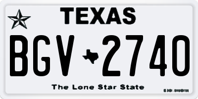 TX license plate BGV2740