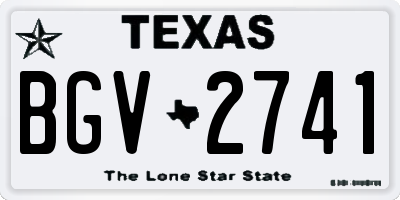 TX license plate BGV2741