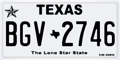 TX license plate BGV2746