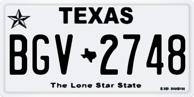 TX license plate BGV2748